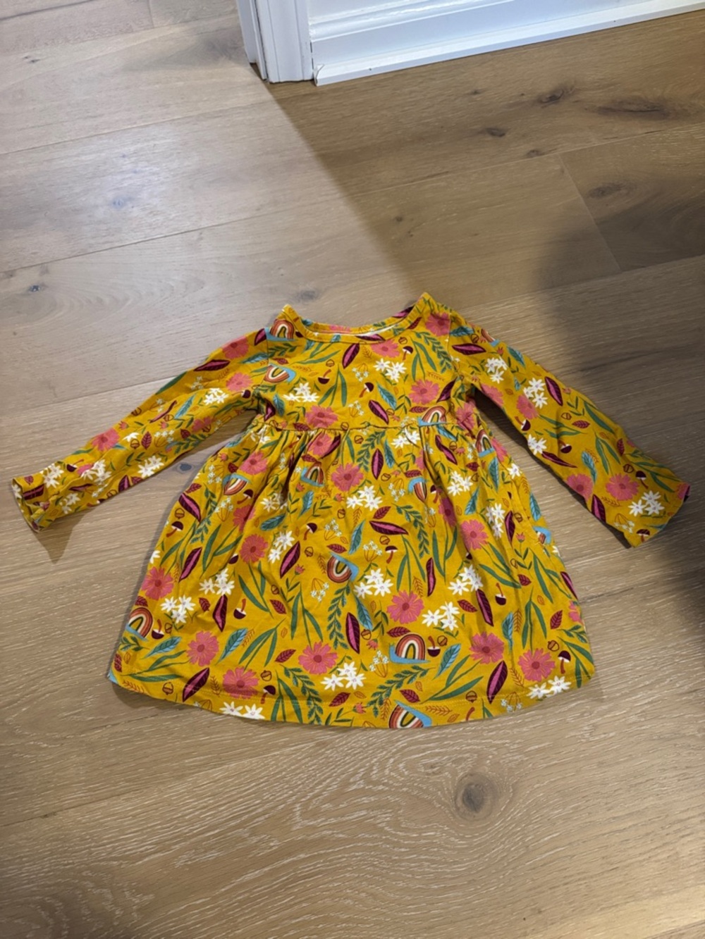 wonder nation Yellow Floral Long-Sleeve Dress